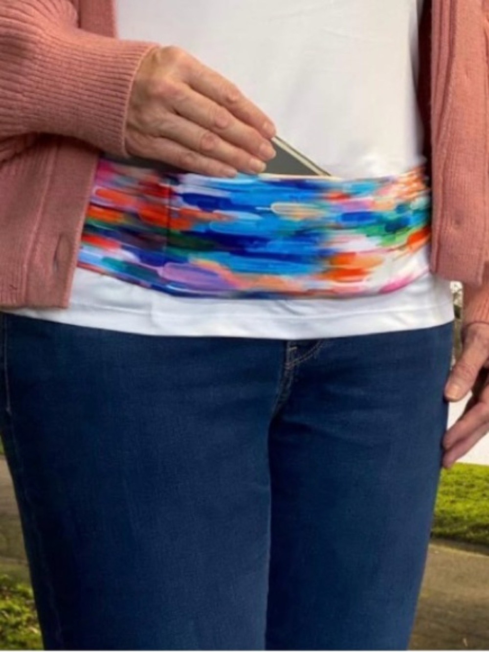 BANDI Multicolor Tie-Dye Elastic belt pouch